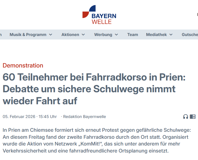 60 Teilnehmer bei Fahrradkorso in Prien